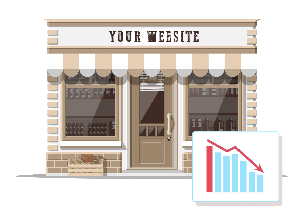 Your old website, in the form of a store, before it's review.